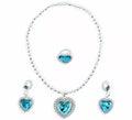 Pack de Collar, Pendientes y Aniño azules de Princesa