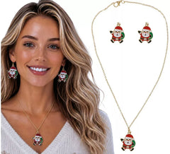 Santa Claus Earrings and Necklace Pack