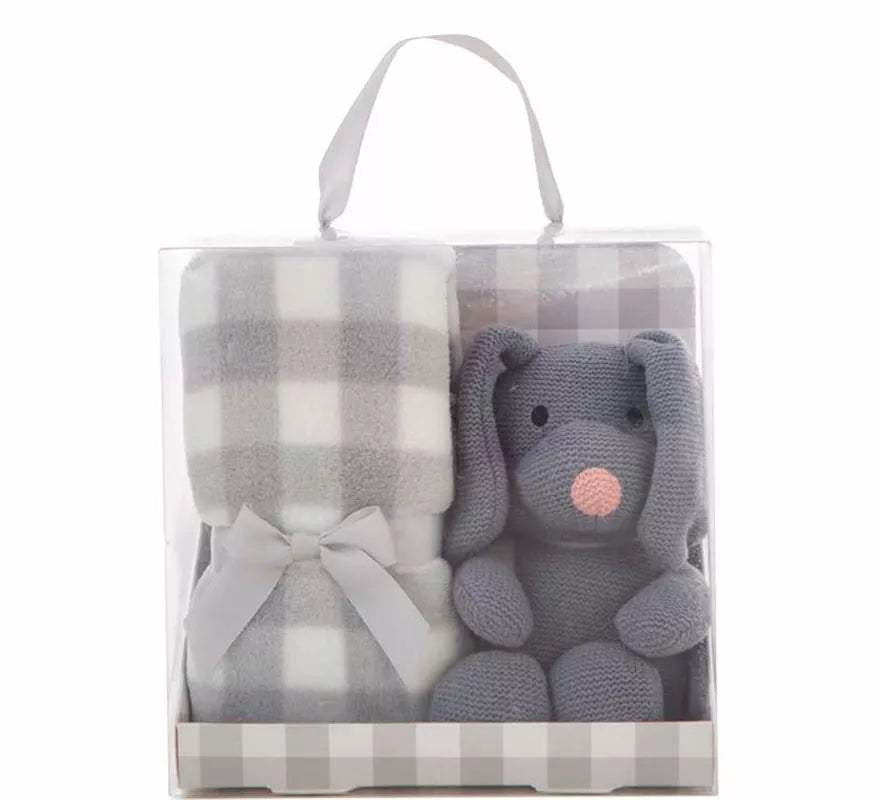 Translation missing: en.Pack Manta de 90x75 cm y Perro de Peluche gris de 26 cm