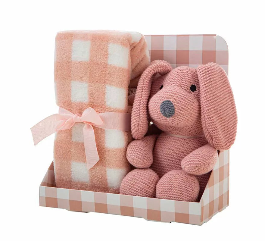 Translation missing: en.Pack Manta de 90x75 cm y Perro de Peluche rosa de 26 cm