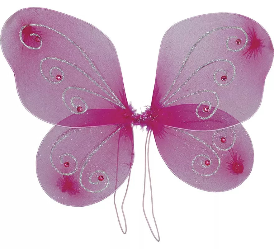 Pack Tutú, Alas y Lazo Mariposa rosa para niña