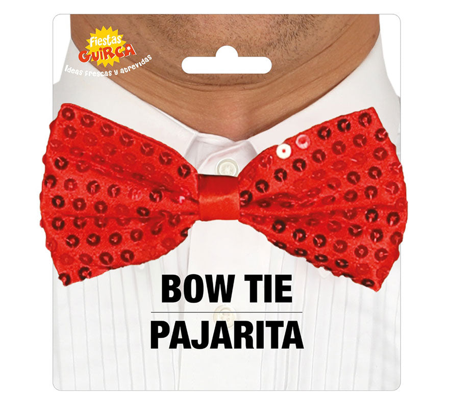 Pajarita de Lentejuelas Roja de 12 cm