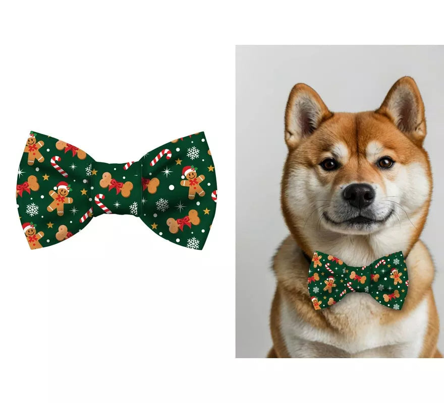 Translation missing: en.Pajarita Estampada de Muñeco de Jengibre para perro