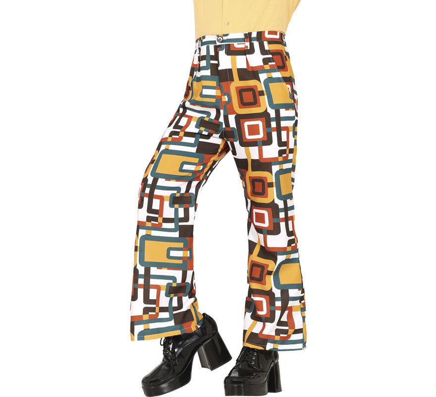 Pantalón Estampado cuadros de los años 70 adulto