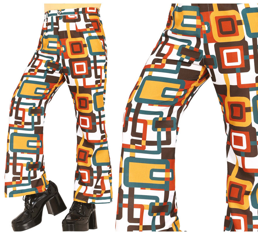 Translation missing: en.Pantalón Estampado cuadros de los años 70 adulto