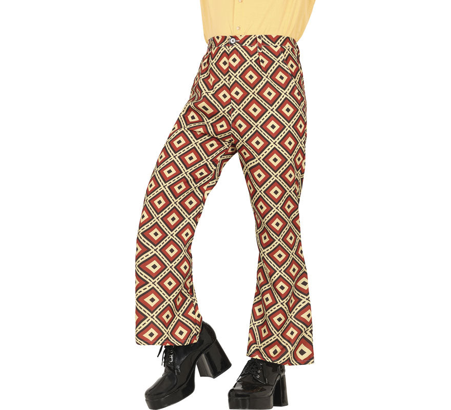 Pantalón Estampado rombos de los años 70 adulto