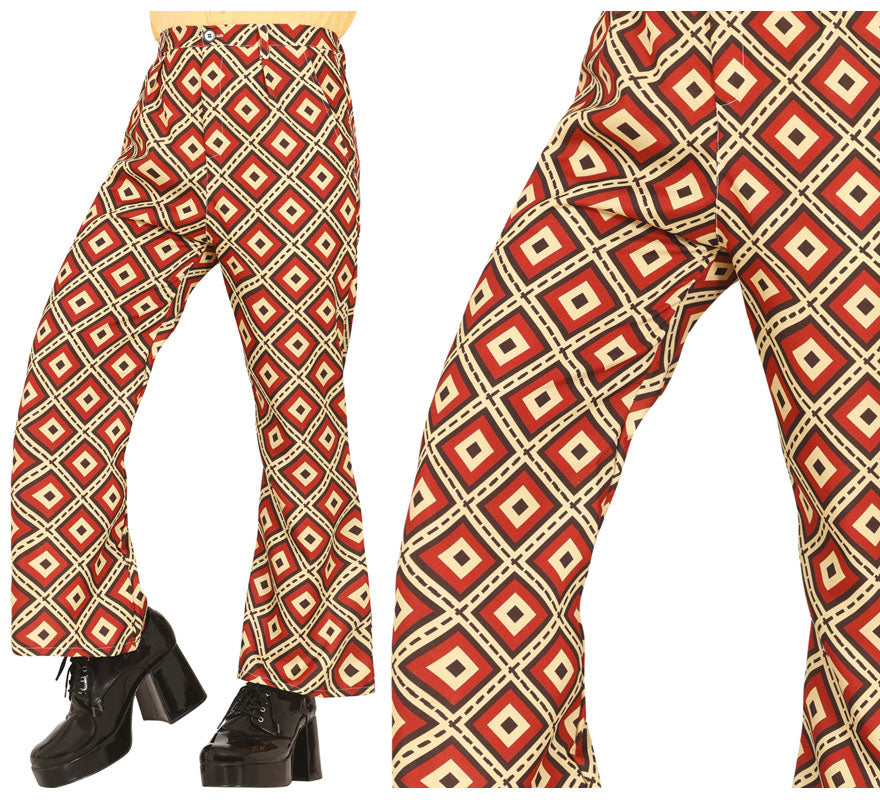 Translation missing: en.Pantalón Estampado rombos de los años 70 adulto