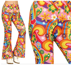 Women's multicolored hippie flower pants