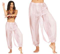 White belly dance pants for women