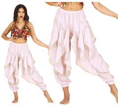 White belly dance pants for women