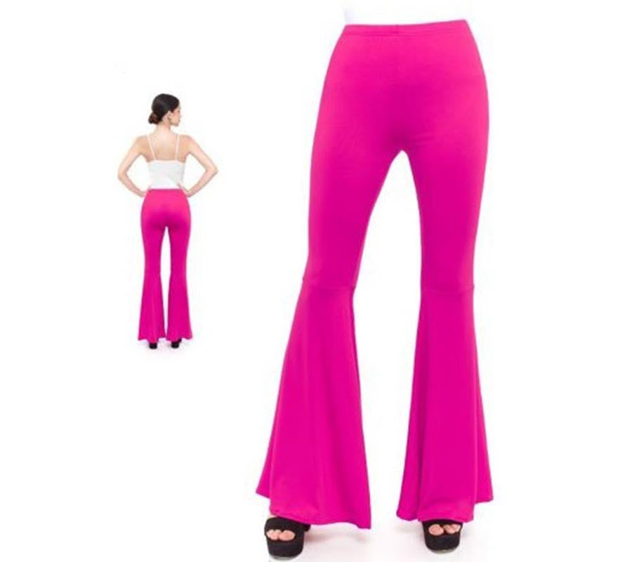 Translation missing: en.Pantalones de Campana de Punto color Fucsia para mujer
