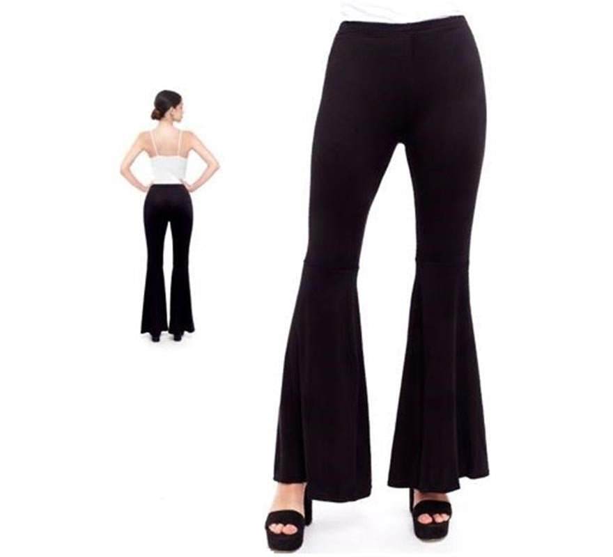 Translation missing: en.Pantalones de Campana de Punto color Negro para mujer