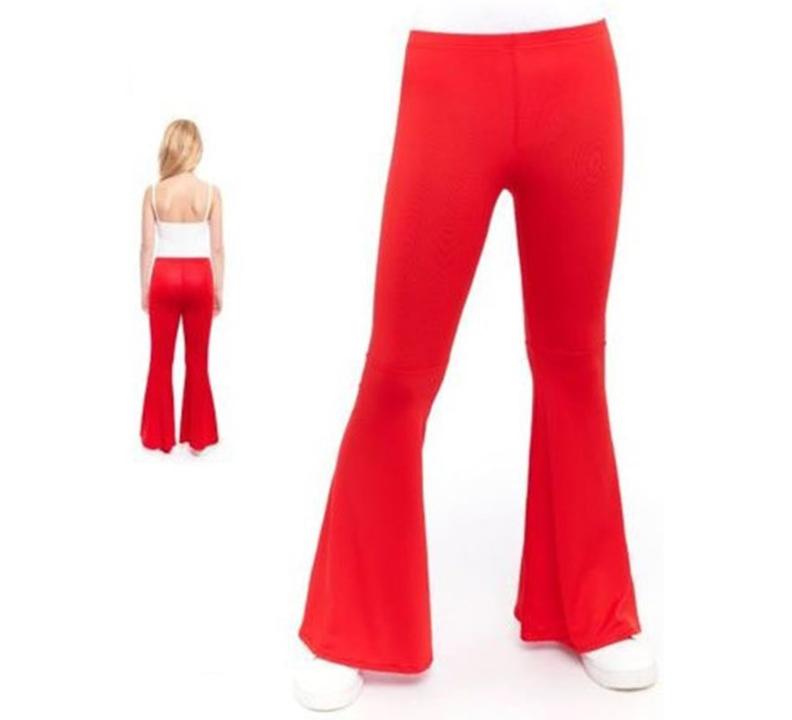 Pantalones de Campana de Punto color Rojo para niños