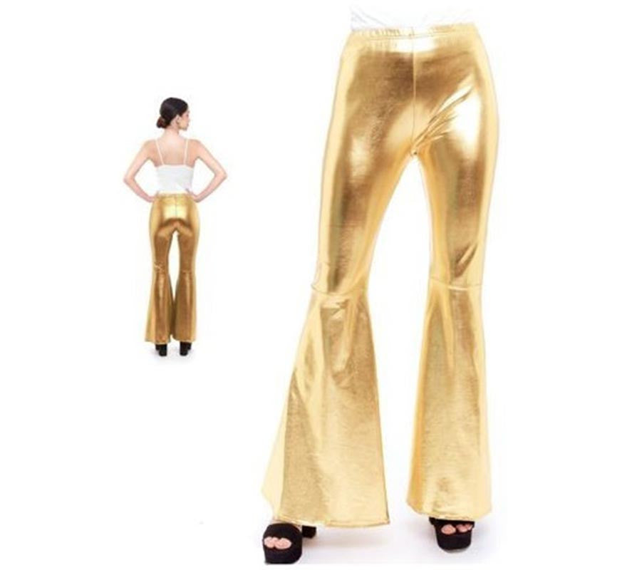 Translation missing: en.Pantalones de Campana Metalizado color Oro para mujer