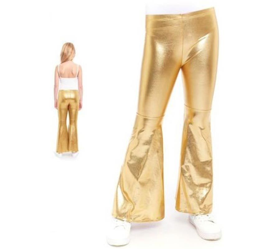 Translation missing: en.Pantalones de Campana Metalizado color Oro para niños