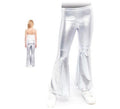 Pantalones de Campana Metalizado color Plata para niños