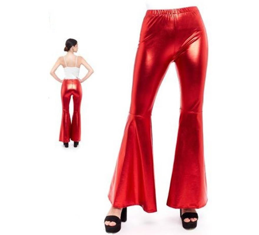 Translation missing: en.Pantalones de Campana Metalizado color Rojo para mujer