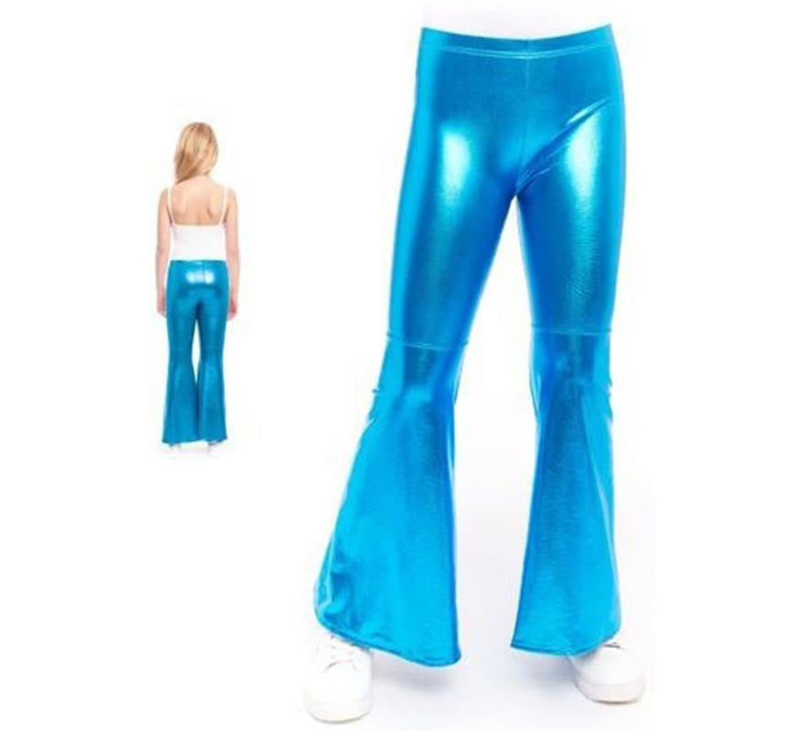 Translation missing: en.Pantalones de Campana Metalizado color Turquesa para niños