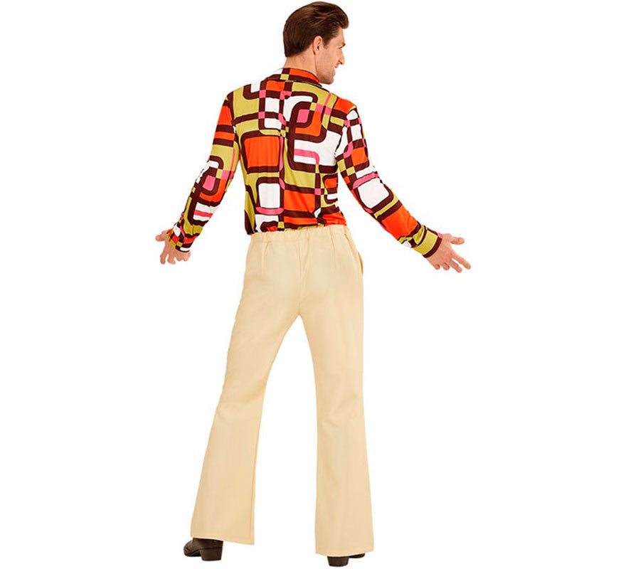 Pantalones Disco Años 70 beige para hombre