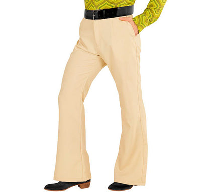 Pantalones Disco Años 70 beige para hombre
