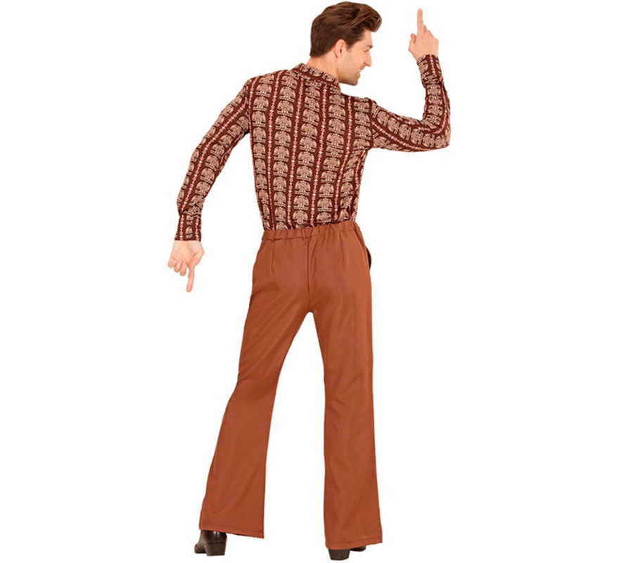 Pantalones Disco Años 70 marrón para hombre
