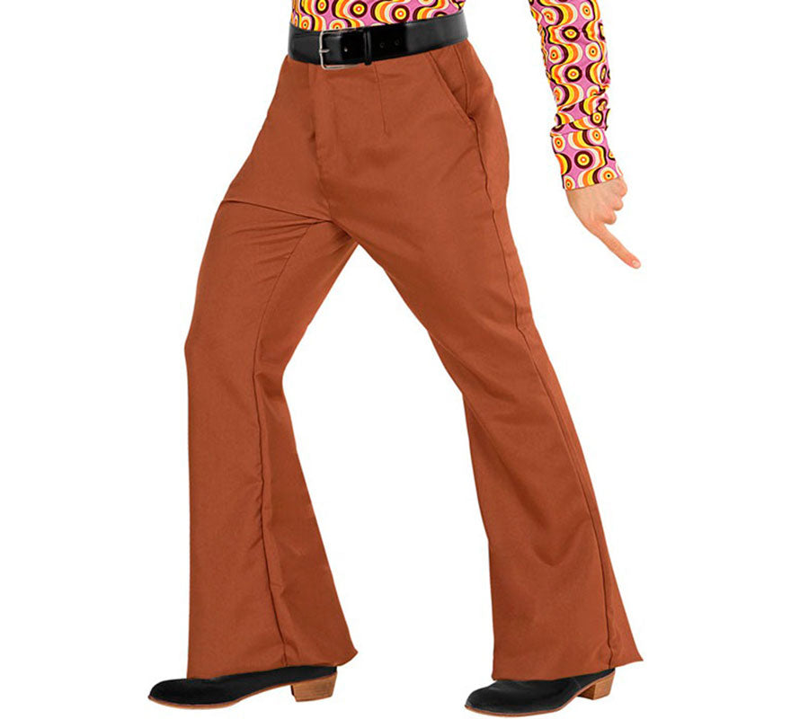Pantalones Disco Años 70 marrón para hombre