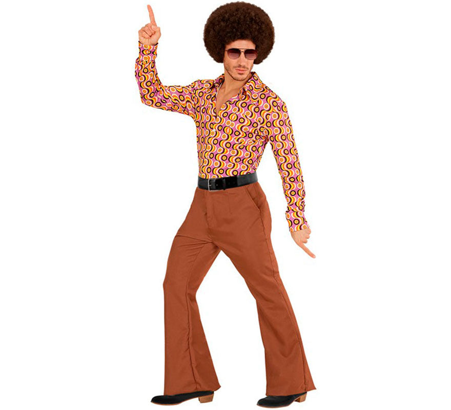 Pantalones Disco Años 70 marrón para hombre