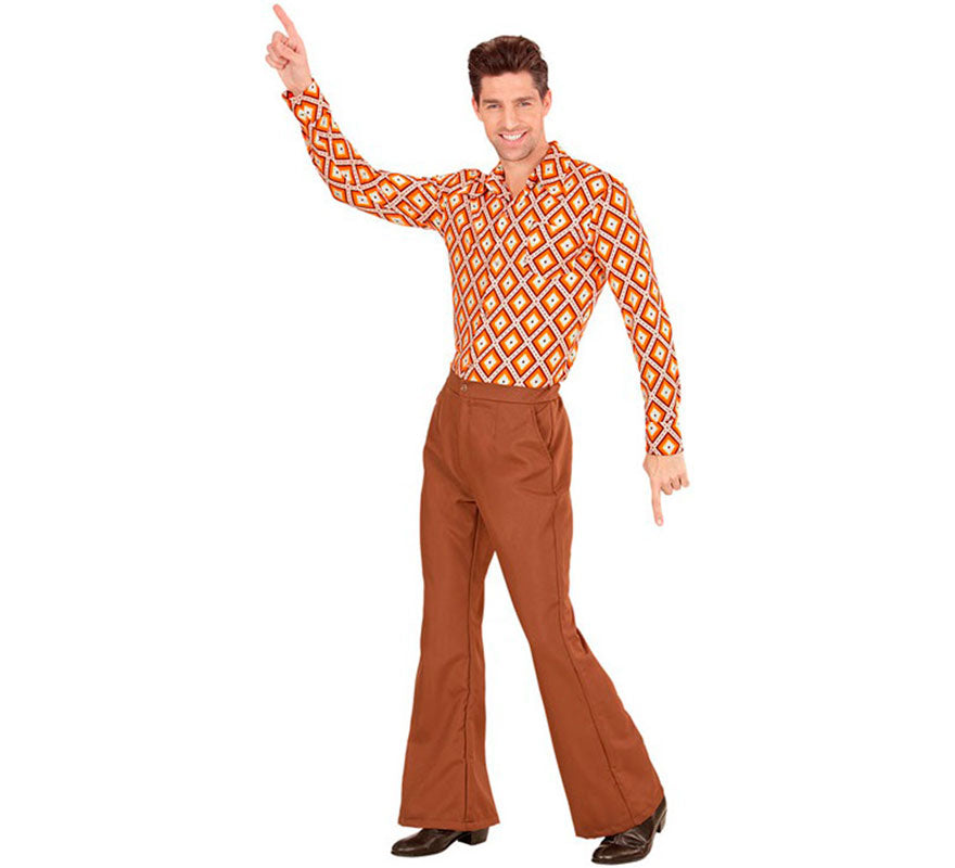 Pantalones Disco Años 70 marrón para hombre