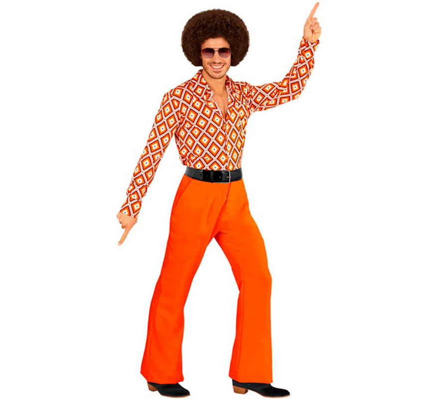 Translation missing: en.Pantalones Disco Años 70 naranja para hombre