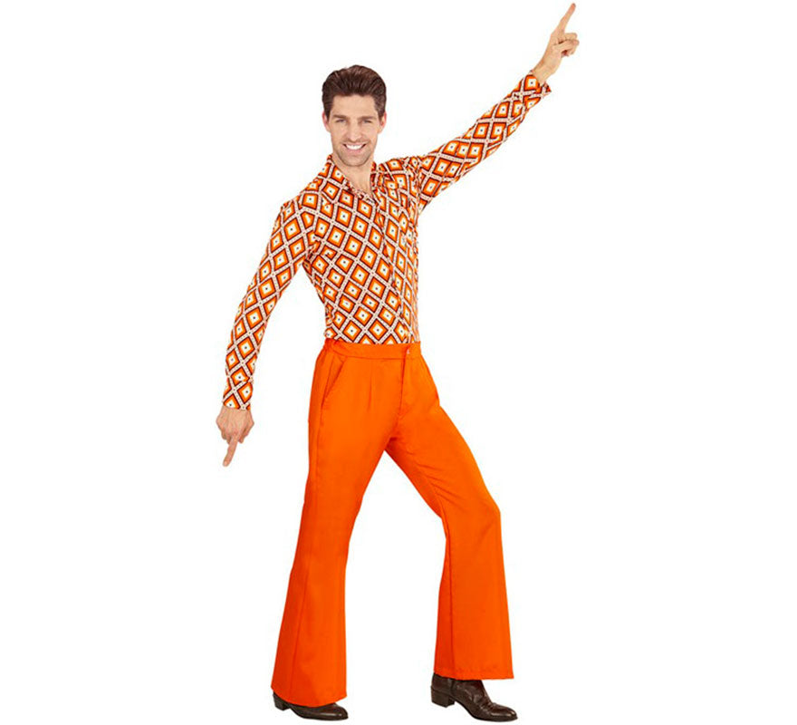 Translation missing: en.Pantalones Disco Años 70 naranja para hombre