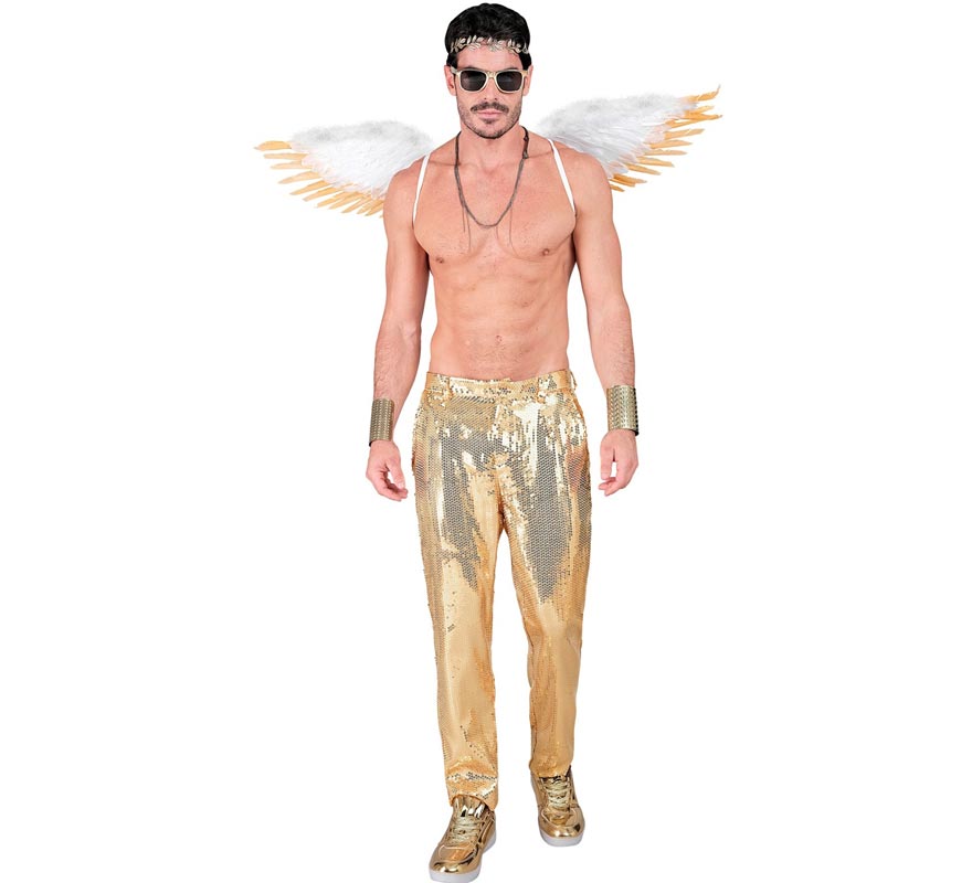 Pantalones dorado con lentejuelas para hombre