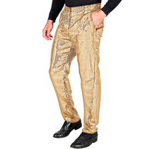 Gold sequin pants for men