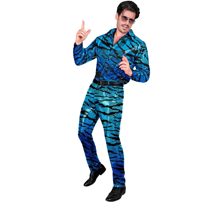 Translation missing: en.Pantalones Fiesta animal print azul para hombre