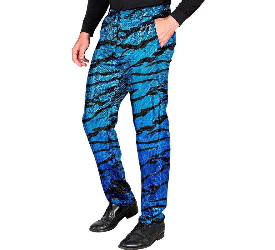 Translation missing: en.Pantalones Fiesta animal print azul para hombre