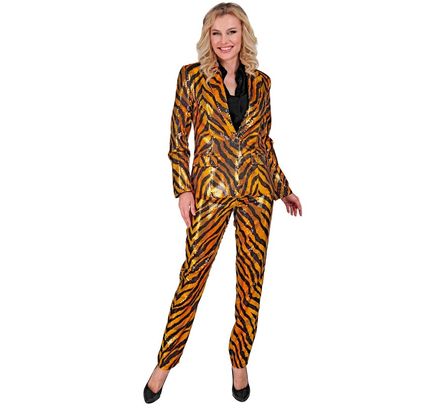 Pantalones Fiesta animal print dorado para mujer