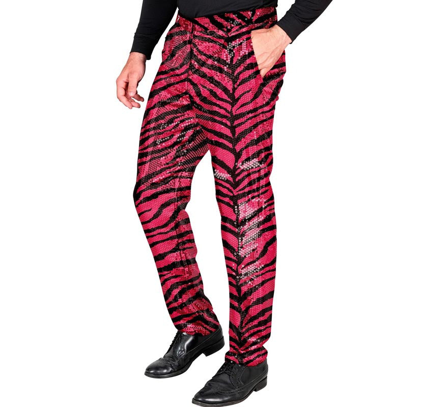 Translation missing: en.Pantalones Fiesta animal print fucsia para hombre