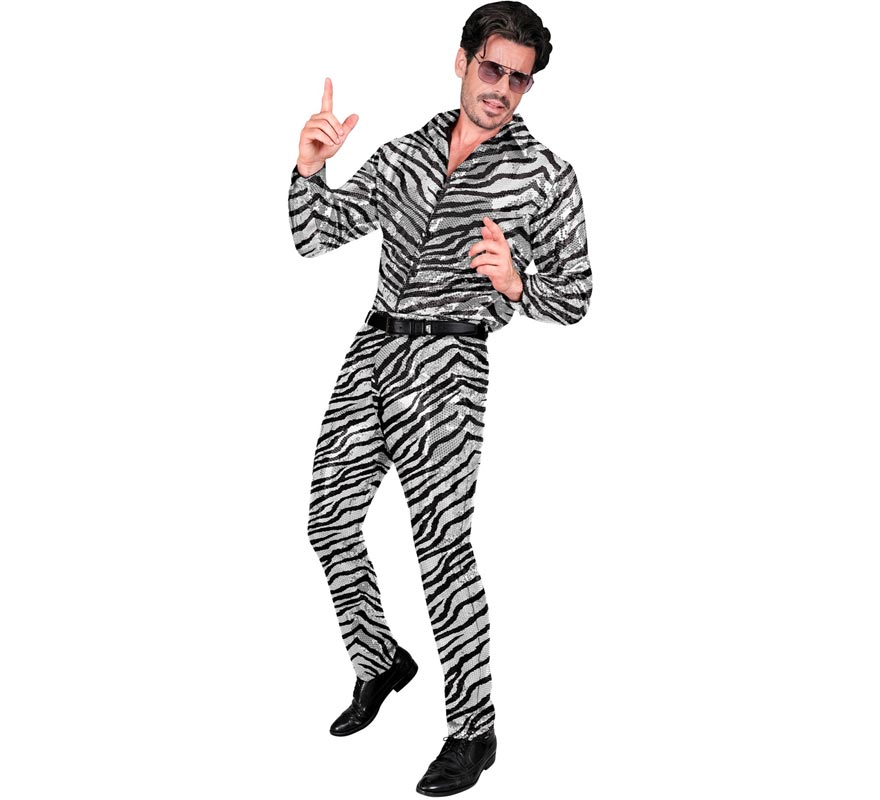 Translation missing: en.Pantalones Fiesta animal print plateado para hombre