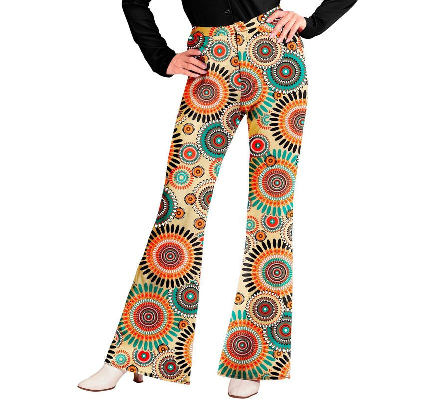 Pantalones Moda años 60 mandalas para mujer