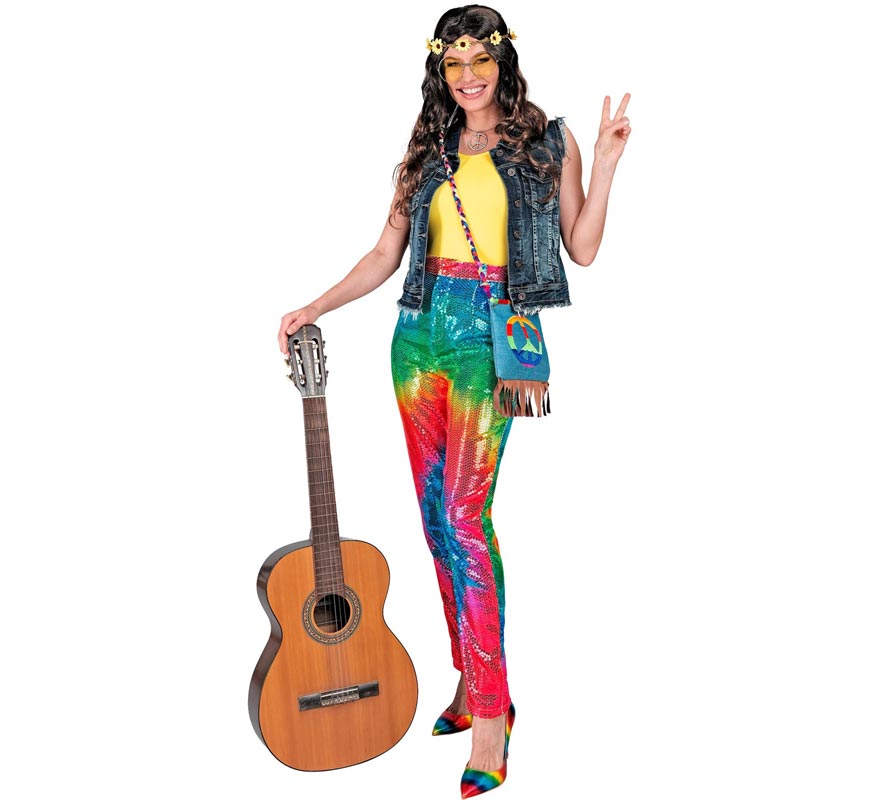 Pantalones multicolor neón para mujer