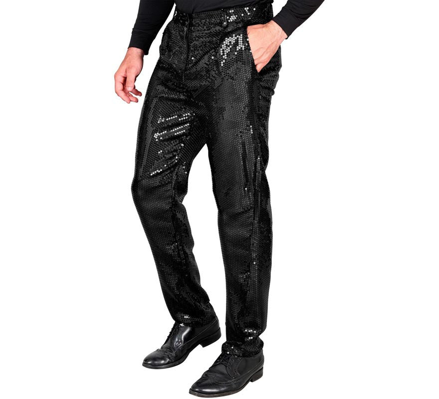 Pantalones negro con lentejuelas para hombre