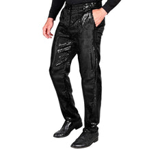 Black pants with sequins for men