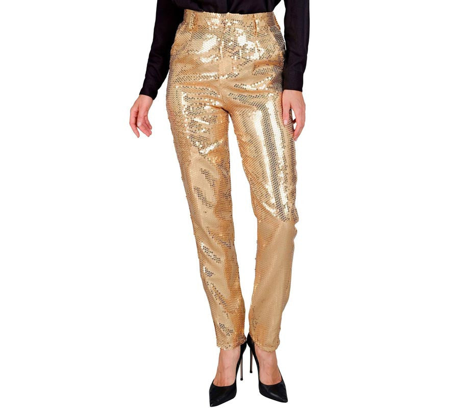 Translation missing: en.Pantalones Party Fashion lentejuelas dorado para mujer