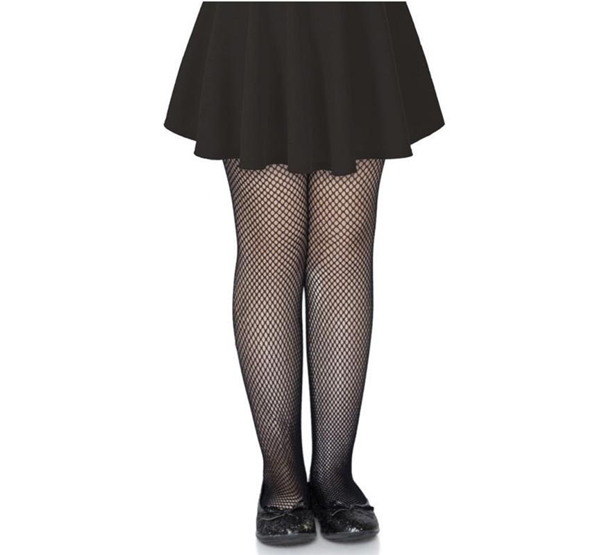 Panty de Red negra oscura infantiles talla 8-10 años