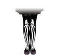Panty negra de Esqueleto infantil