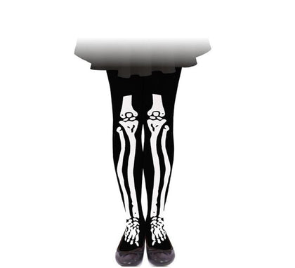 Panty negra de Esqueleto infantil