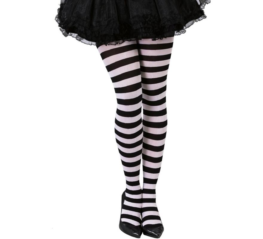 Pantys a rayas blancas y negras