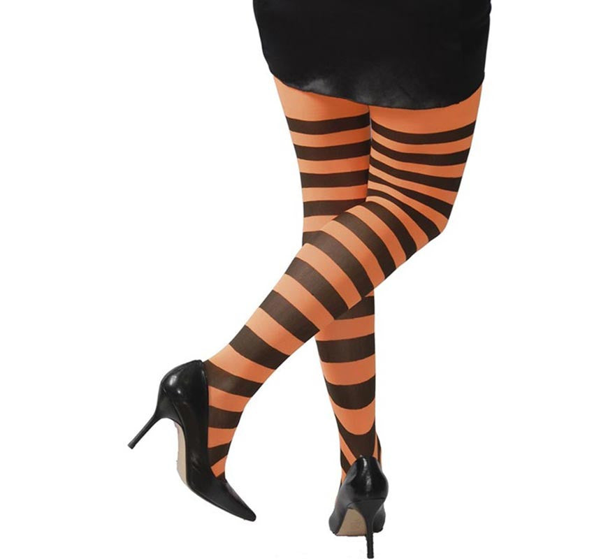 Pantys a Rayas naranja y negro