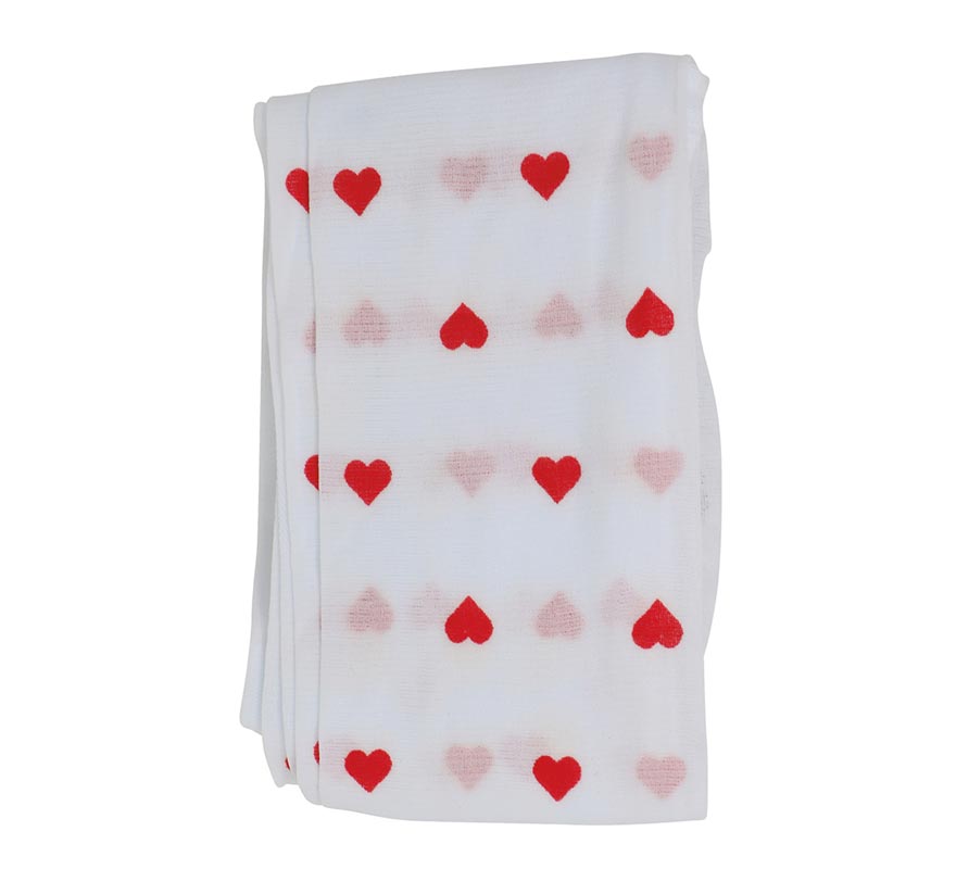 Pantys blancas con Corazones rojos