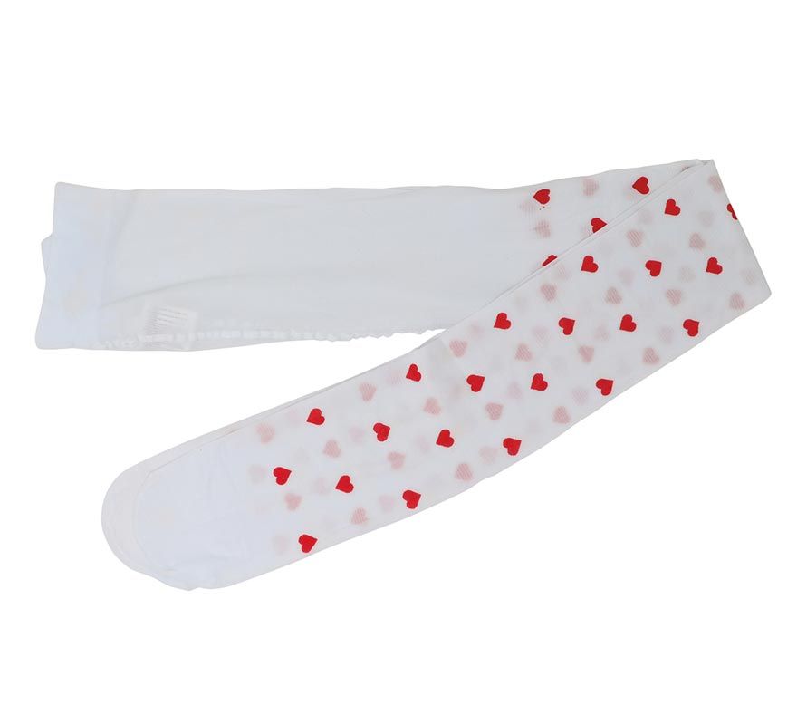 Pantys blancas con Corazones rojos