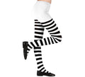 Pantys blancos a Rayas negras de 70 DEN para niña